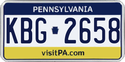 PA license plate KBG2658