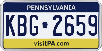 PA license plate KBG2659