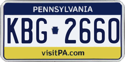PA license plate KBG2660