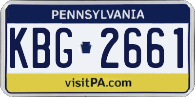 PA license plate KBG2661