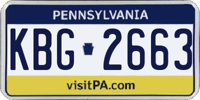 PA license plate KBG2663