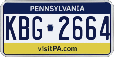 PA license plate KBG2664