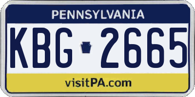 PA license plate KBG2665