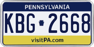 PA license plate KBG2668