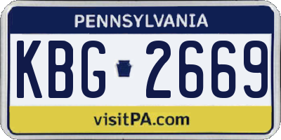 PA license plate KBG2669