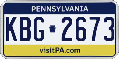 PA license plate KBG2673