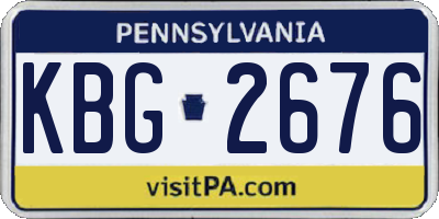 PA license plate KBG2676