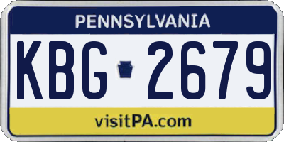 PA license plate KBG2679
