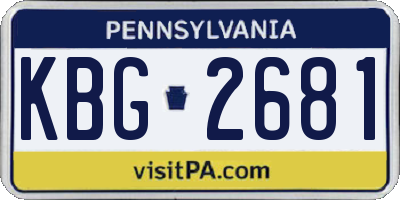 PA license plate KBG2681