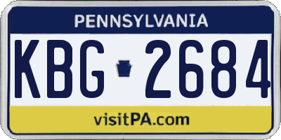 PA license plate KBG2684
