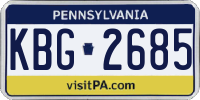 PA license plate KBG2685