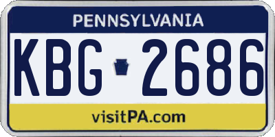 PA license plate KBG2686