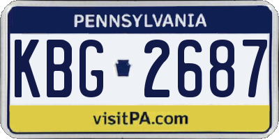 PA license plate KBG2687