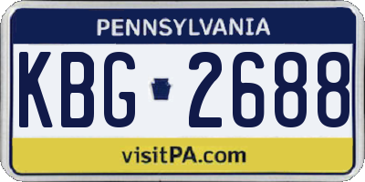 PA license plate KBG2688
