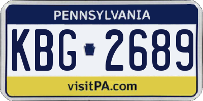 PA license plate KBG2689