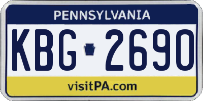 PA license plate KBG2690