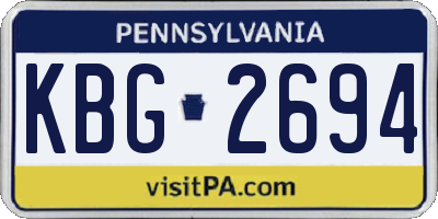 PA license plate KBG2694