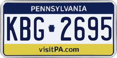 PA license plate KBG2695