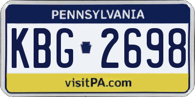 PA license plate KBG2698