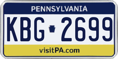 PA license plate KBG2699