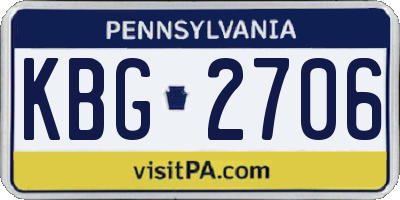 PA license plate KBG2706