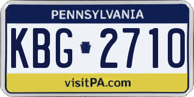 PA license plate KBG2710