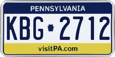 PA license plate KBG2712