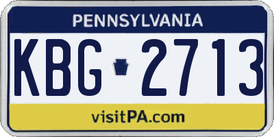 PA license plate KBG2713