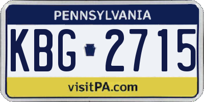 PA license plate KBG2715
