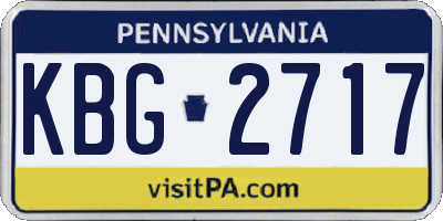 PA license plate KBG2717