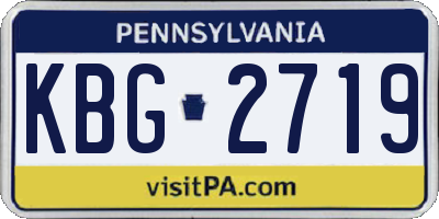 PA license plate KBG2719