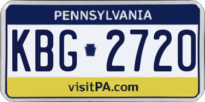 PA license plate KBG2720