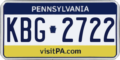 PA license plate KBG2722