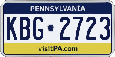 PA license plate KBG2723