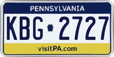 PA license plate KBG2727