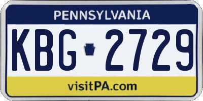 PA license plate KBG2729
