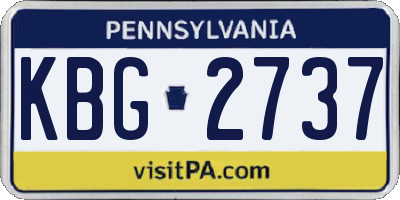PA license plate KBG2737