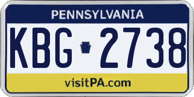 PA license plate KBG2738