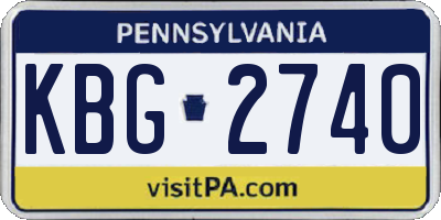 PA license plate KBG2740