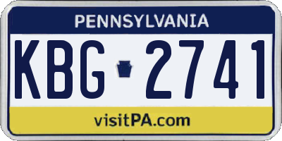 PA license plate KBG2741