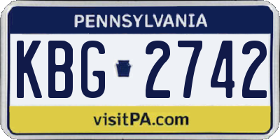 PA license plate KBG2742