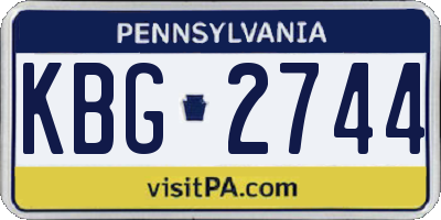 PA license plate KBG2744