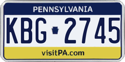 PA license plate KBG2745