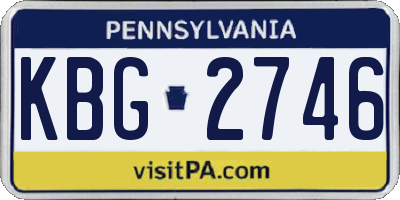 PA license plate KBG2746