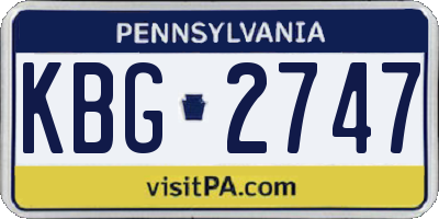 PA license plate KBG2747
