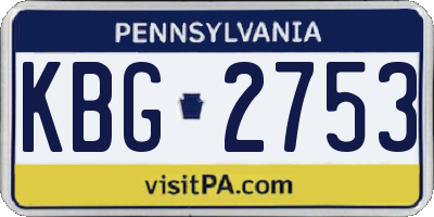 PA license plate KBG2753