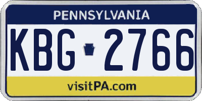 PA license plate KBG2766