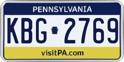 PA license plate KBG2769