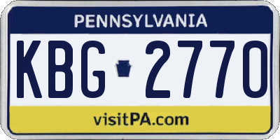 PA license plate KBG2770