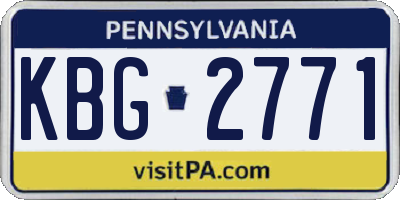 PA license plate KBG2771